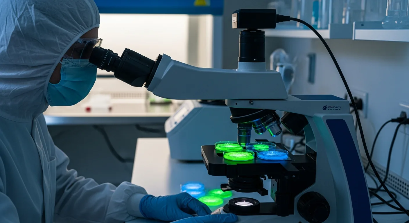 Modern stem cell laboratory with advanced processing equipment for preparing therapeutic stem cells