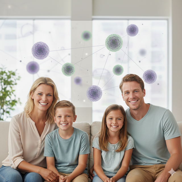 Happy family benefiting from stem cell therapy